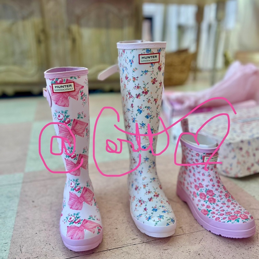 Hunter X LoveShackFancy Womens Original Tall Boot in Sunrise Patchwork